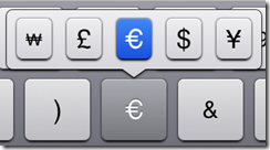 IPAD onscreen KeyBoard euro 