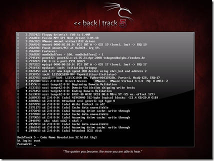 back track 5 logon screen