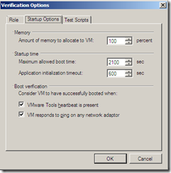 Veeam SureBackup Application verification options