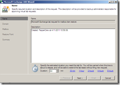 Veeam Restore wizard time choice