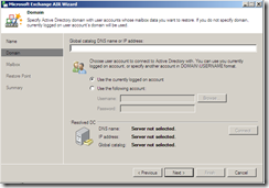 Veeam Restore wizard DNS connection