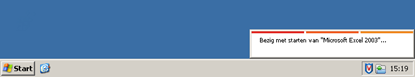 Desktop | Bezig met starten van "Microsoft Excel 2003"