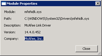 mfehidk.sys | McAfee Link Driver