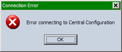 Error connecting to Central Configuration